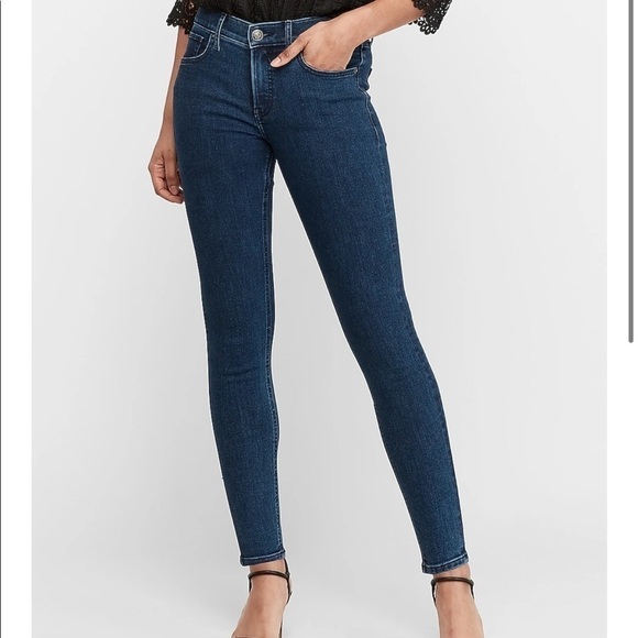 Express Mid Rise Denim Perfect Skinny Jean - Picture 1 of 7